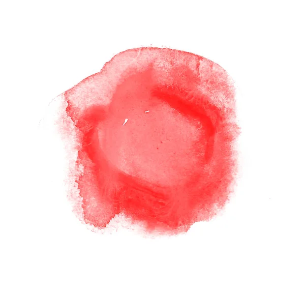 Vermelho Aquarela Isolado Fundo Pincel Blot — Fotografia de Stock