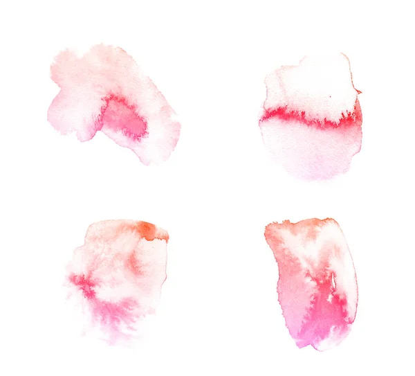 Escovas Isoladas Aquarela Rosa Abstrata Para Pintura — Fotografia de Stock