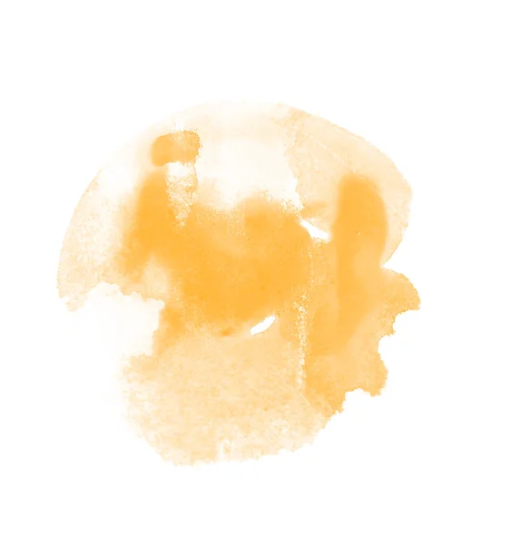 Pinceau Isolé Aquarelle Jaune Pour Peinture — Photo