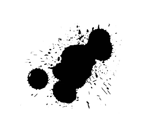 Абстрактная Черная Краска Всплеск Кисти Каплями — стоковое фото