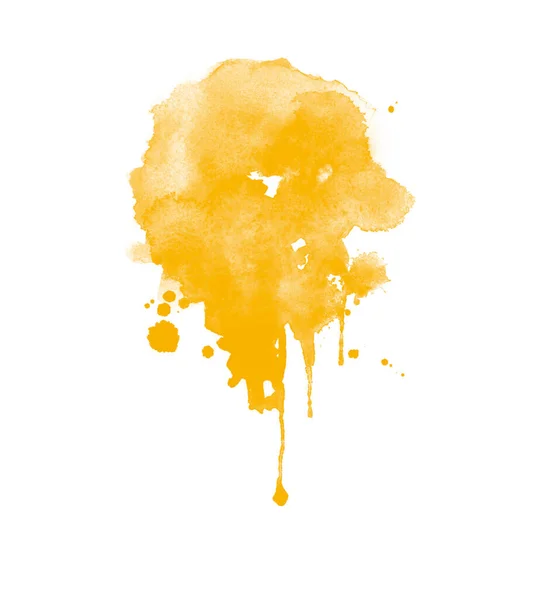 Belle Aquarelle Jaune Tache Pinceau Pour Peinture — Photo