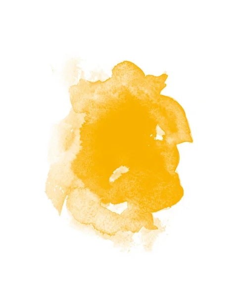 Yellow Watercolor Isolated Blot Brush Background — Stock Photo, Image