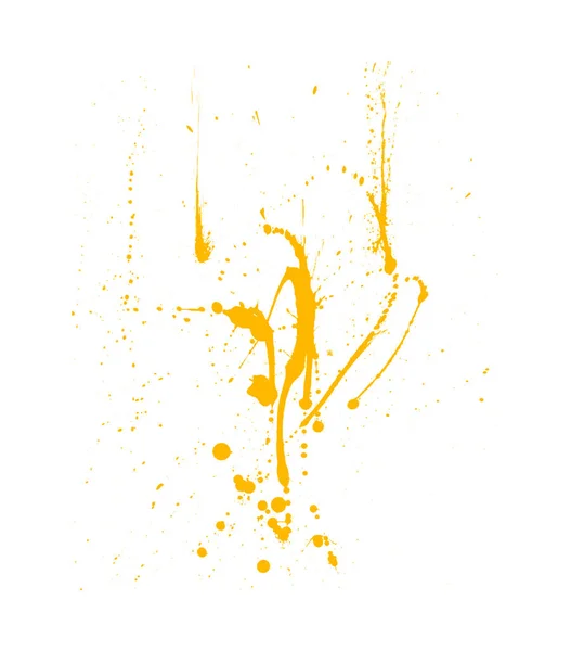 Yellow Watercolor Splash Brush Isolated White — Stock Photo, Image