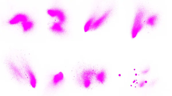 Salpicos Rosa Abstratos Bonitos Conjunto Pincéis Explosão Rosa — Fotografia de Stock