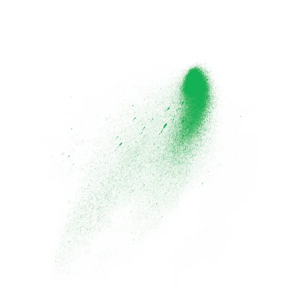 Красивая Абстрактная Зеленая Краска Всплеск Кисти Изолированы Белом Фоне Художественного — стоковое фото