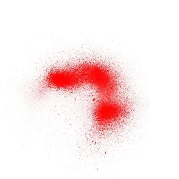 Abstract red powder splash brush isolated on white background