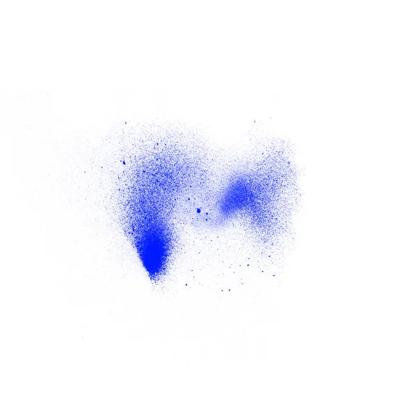 Blaues Pulver Explodieren Pinsel Isoliert Auf Weißem Hintergrund Für Kunst — Stockfoto