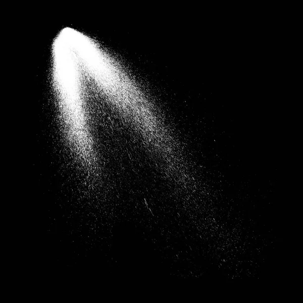 Gyönyörű Elvont Fehér Spray Ecset Elszigetelt Fekete Háttér — Stock Fotó