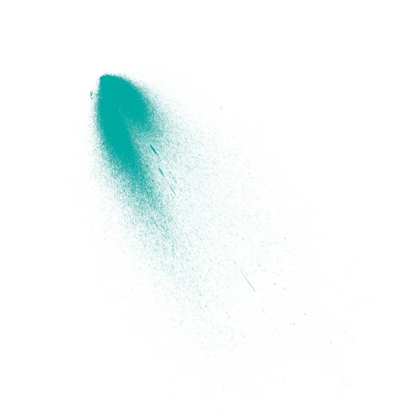 Magnifique Pinceau Peinture Turquoise Isolé Sur Blanc Explosion Abstraite Turquoise — Photo