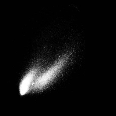 Güzel beyaz suluboya fırça siyah arkaplanda izole edilmiş