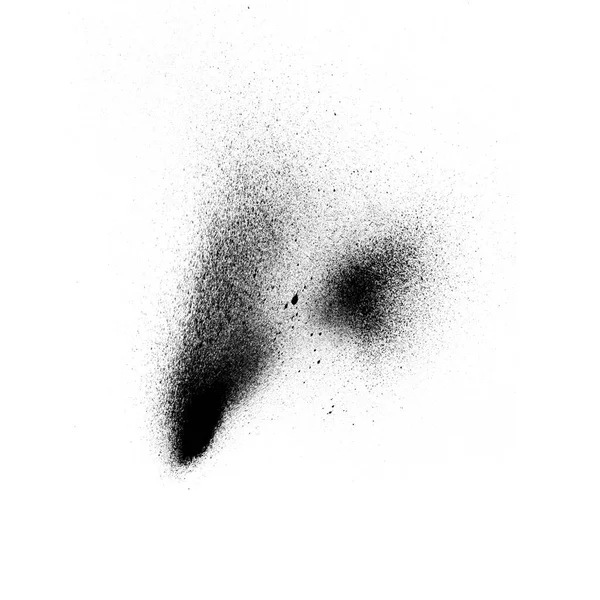 Beyaz üzerine izole edilmiş güzel siyah boya fırçası. Resim için soyut sıçrama fırçası