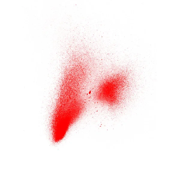 红色水彩喷刷 水彩飞溅 水滴与白色隔离 — 图库照片