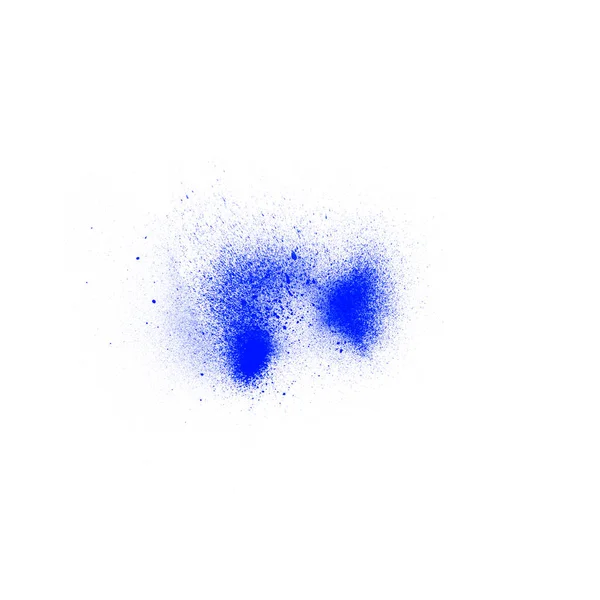 Abstrakter Blauer Puderpinsel Isoliert Auf Weißem Hintergrund — Stockfoto