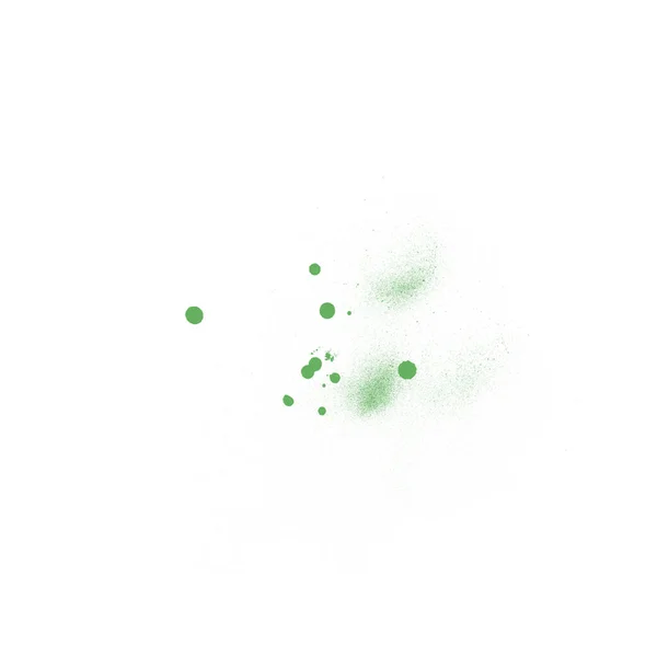 Красиві Зелені Краплі Фарби Ізольовані Білому Тлі — стокове фото