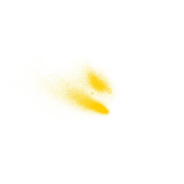Bela Escova Tinta Amarela Para Desenho Isolado Branco — Fotografia de Stock