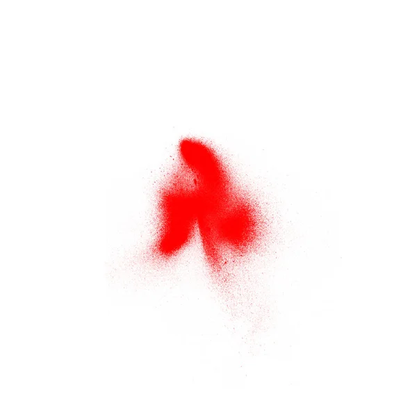 Красива Червона Фарба Сплеск Пензля Краплями Ізольовані Білому Тлі — стокове фото