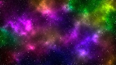 Renkli yıldızlı gece gökyüzü arkaplanı. Güzel uzay illüstrasyonu