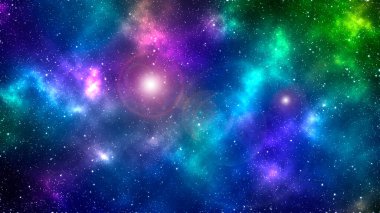 Soyut nebula ile renkli uzay arkaplanı. Kozmik duvar kağıdı