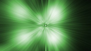 Güzel yeşil fraktal çizim. Uzayda soyut renkli ışık