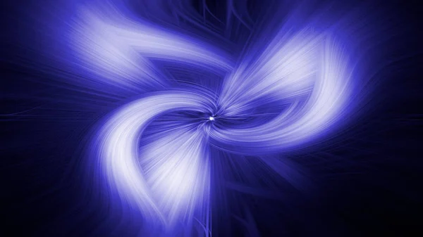 Mavi Uzay Fraktalında Soyut Beyaz Işık Çizgileri Güzel Fraktal Arkaplan — Stok fotoğraf