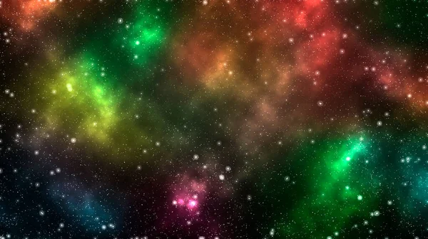 Belles Étoiles Colorées Avec Nébuleuse Dans Espace Profond Fond Cosmique — Photo
