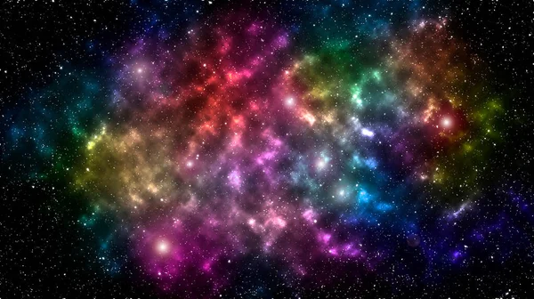 Абстрактная Красочная Туманность Ночном Темном Пространстве Космический Фон — стоковое фото