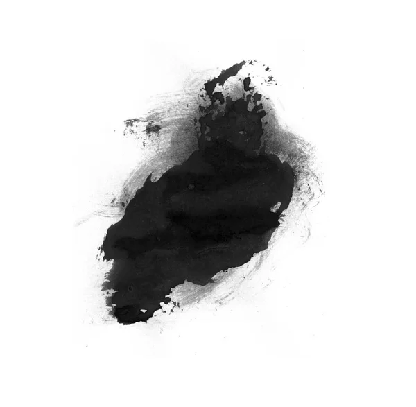 Abstract Black Paint Brush Painting Isolated White Background — Stock Photo, Image