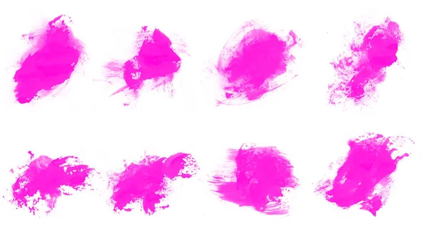 Conjunto Belas Escovas Aquarela Rosa Para Pintura Escova Esfregaço Abstrata — Fotografia de Stock