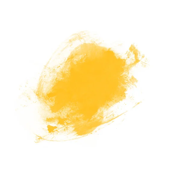 Beautiful Yellow Blot Brush Isolated White Background Abstract Isolated Watercolor — Stock Photo, Image