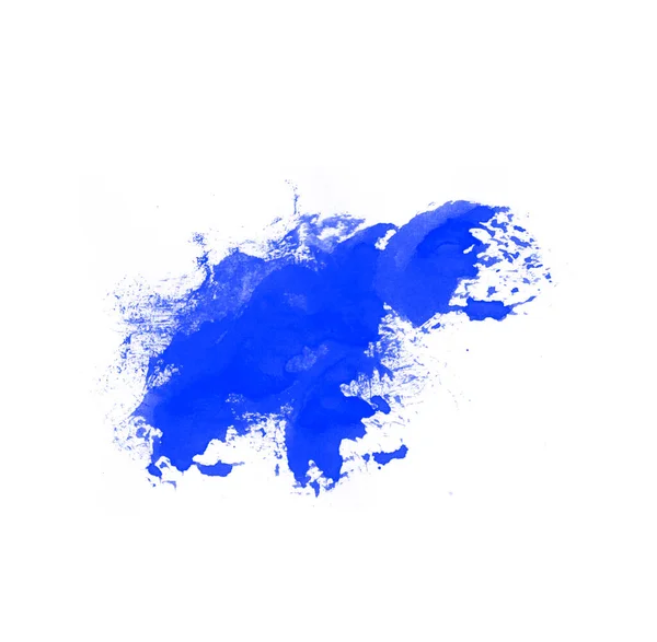 Kék Absztrakt Kenet Ecset Elszigetelt Fehér Háttér Kivonat Izolált Festék — Stock Fotó