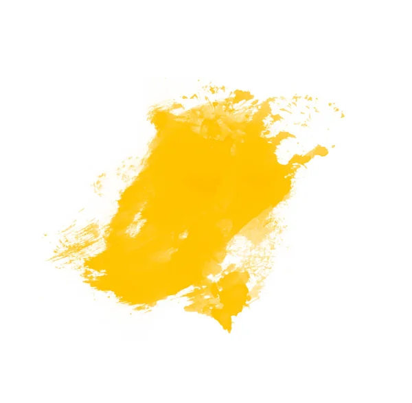 Κίτρινο Χρώμα Επιχρίσματος Απομονώνονται Λευκό Φόντο Βούρτσα Ακουαρέλα Για Σχεδιασμό — Φωτογραφία Αρχείου