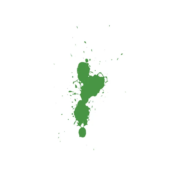 Красиві Зелені Краплі Ізольовані Білому Тлі Абстрактний Пензель Малювання — стокове фото