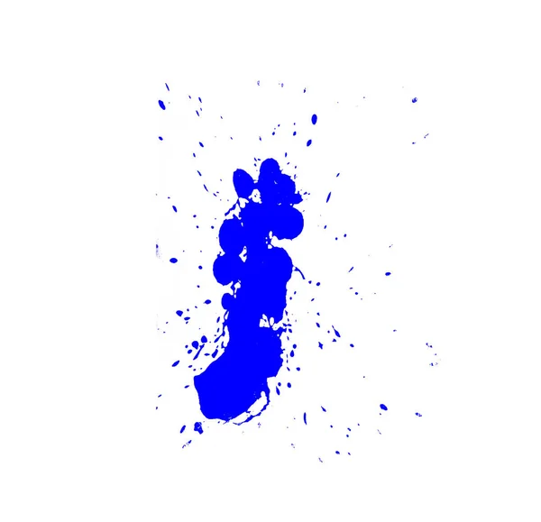 Gyönyörű Absztrakt Kék Spray Ecset Elszigetelt Fehér Háttér Akvarell Fröccsenés — Stock Fotó