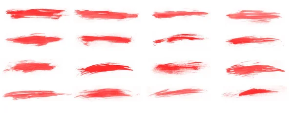 Pincéis Aquarela Vermelho Abstrato Bonito Isolado Para Pintura Esfregaços Sangue — Fotografia de Stock