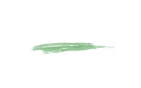 抽象隔离画笔用于艺术绘画 绿色水彩画纹理插图 油漆质地 — 图库照片
