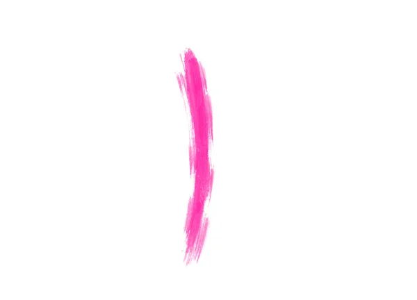 涂在白色背景上的粉红色刷子 油漆笔画说明 — 图库照片