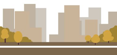 Şehir ve gökdelenler ile soyut 2D karikatür iş geçmişi