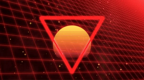 Mooi Kleurrijk 80S Banner Concept Met Raster Geometrische Vormen — Stockfoto