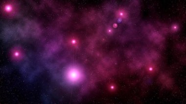 Takımyıldızlı güzel gece yıldızlı gökyüzü. Renkli nebula ile evren arkaplanı