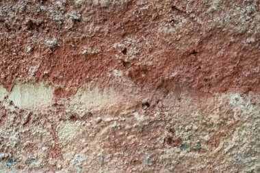 Soyut yaşlandırılmış kirli çatlak beton duvar yüzeyi arka planı. Eski çizik boyası