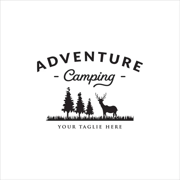 Vintage Wilderness Adventure Camping Logo — Stock Vector