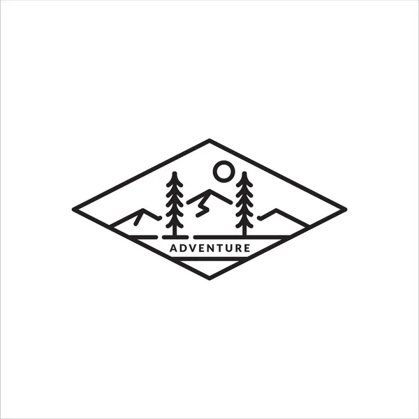 Logotipo Simples Montanha Emblema Monolina — Vetor de Stock