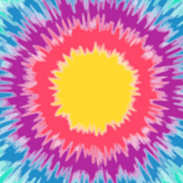 Krawatte Farbstoff Hintergrund Regenbogenfarbe Wirbel Kreisförmige Form Mit Wellen — Stockvektor