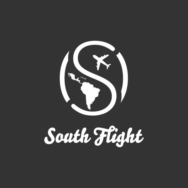 Pesawat Terbang Logo Desain America Selatan - Stok Vektor
