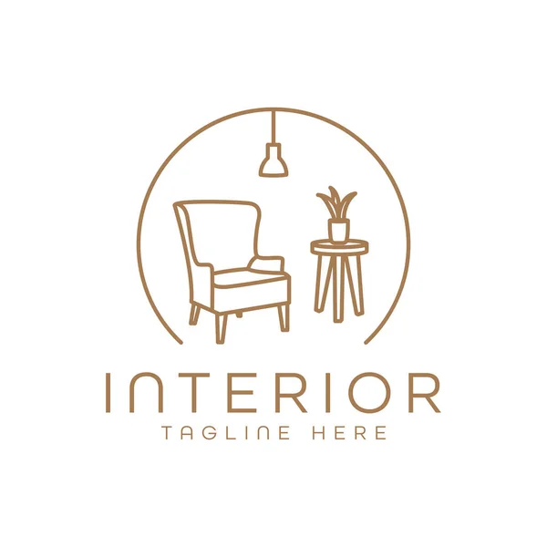 chair furniture interior logo isolated monoline style design