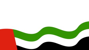 Birleşik Arap Emirlikleri bayrağının dalgalı renklerini barındıran dinamik soyut arkaplan, vatansever temalar için ideal