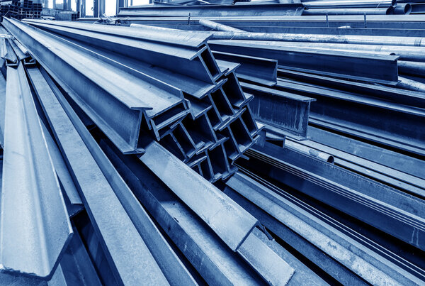 Steel factory stacked steel