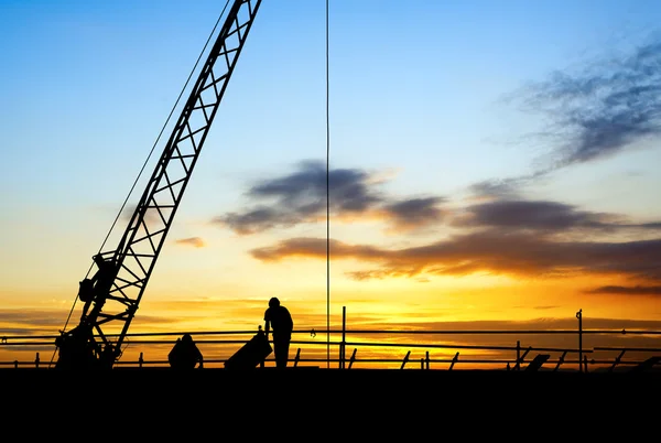 Operaio di cantiere stadio — Foto Stock