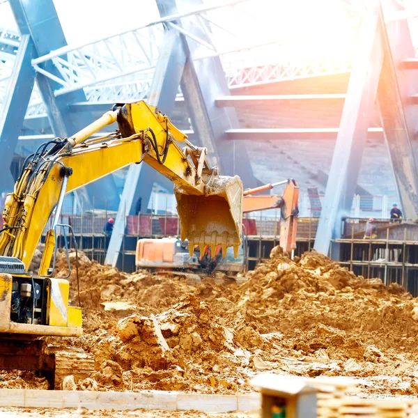 Graafmachine op de bouwplaats — Stockfoto