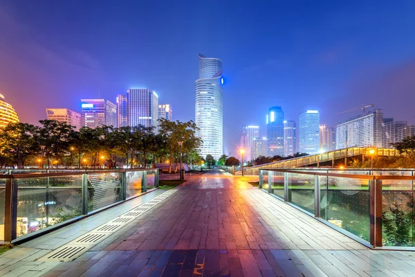 Kina Hangzhou Cbd natt — Stockfoto